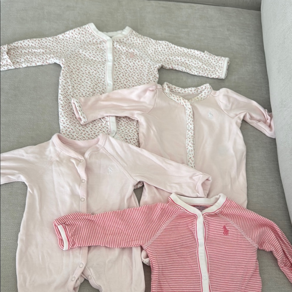 Ralph Lauren- Pink Baby Onesies Set/ NEWBORN